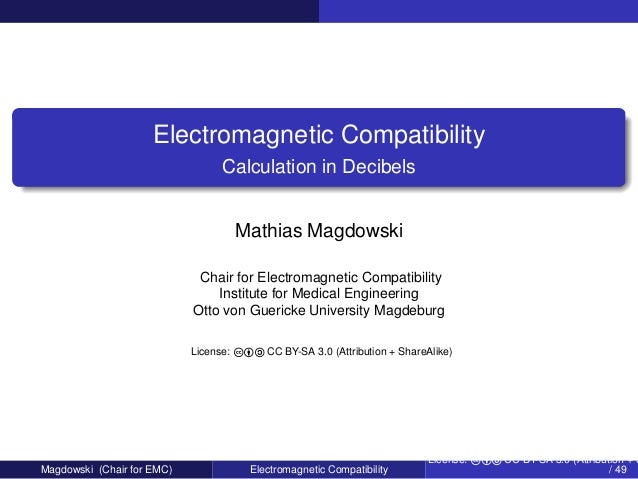 Calculation In Decibels In The Scope Of Electromagnetic