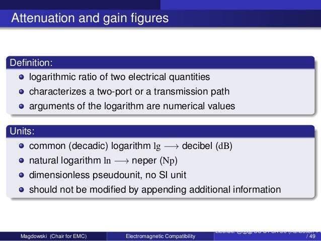 Calculation In Decibels In The Scope Of Electromagnetic