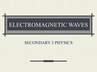 ELECTROMAGNETIC WAVES SECONDARY 3 PHYSICS 