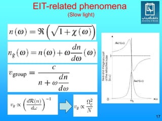 17
EIT-related phenomena
(Slow light)
 