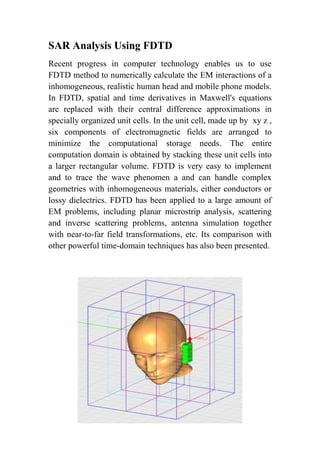 Electromagnetic analysis using FDTD method, Biological Effects Of EM ...