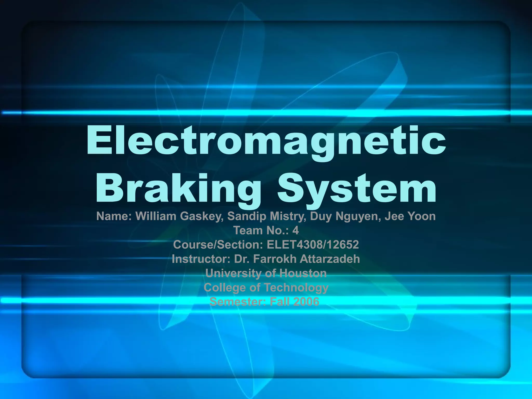 Electromagnetic braking system | PDF