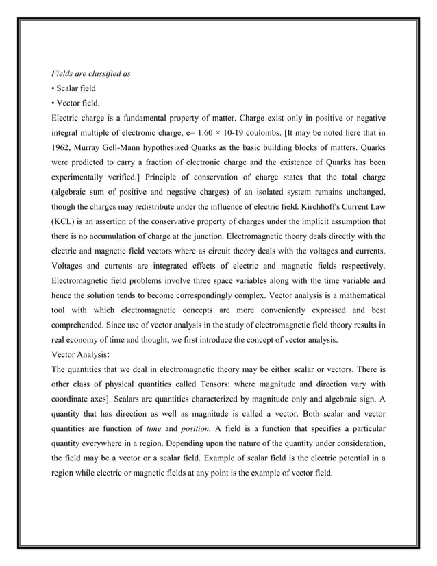 ELECTROMAGNETIC FIELD THEORY LECTURE NOTES PPT visual data 2