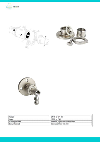 Sanitary Connection
Parts:
1. Liner
2. Gasket
3. Hoop
4. Sleeve
5. Welding seam
Thread Connection
www.bcstgroup.com info@bcstgroup.com
 