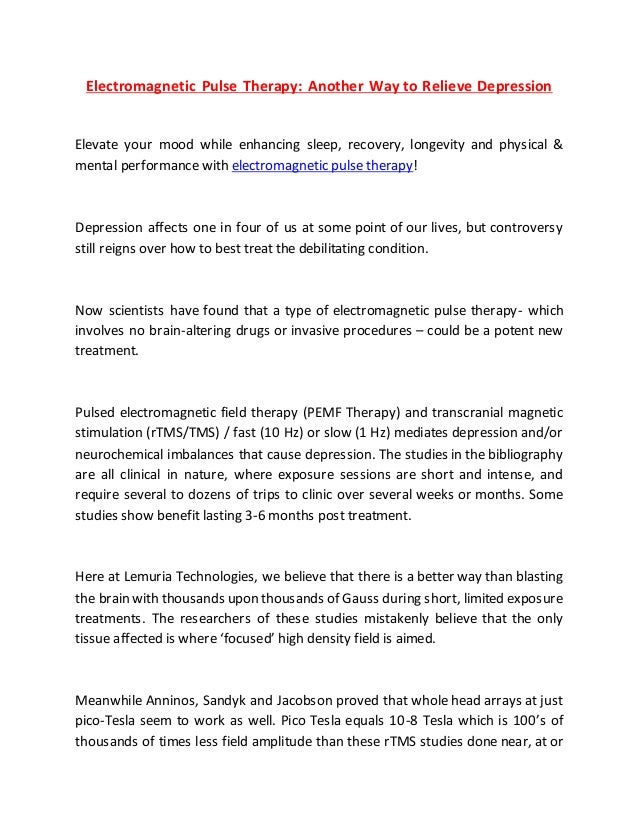 Pulse Therapy Another Way to Relieve Depression