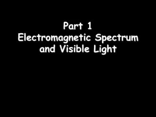 Part 1
Electromagnetic Spectrum
and Visible Light
 