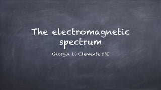 The electromagnetic
spectrum
Giorgia Di Clemente 5°E
 