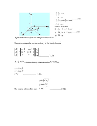 These relations can be put conveniently in the matrix form as:
..................... (1.30)
Themselves may be functions of as:
............................ (1.31)
The inverse relationships are: ........................(1.32)
 