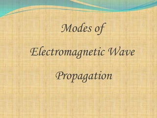 Modes of
Electromagnetic Wave
    Propagation

                       1
 