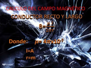 CALCULO DEL CAMPO MAGNÉTICO
 