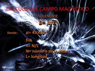 CALCULO DEL CAMPO MAGNÉTICO
 