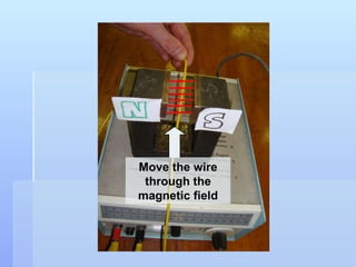 Move the wire through the magnetic field 