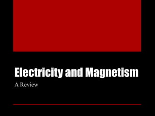 Electricity and Magnetism
A Review

 