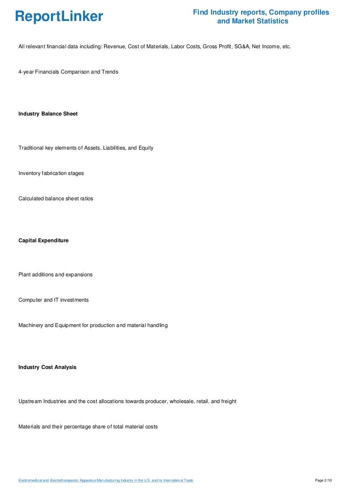 Electromedical and Electrotherapeutic Apparatus Manufacturing Industry