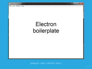 package.json + index.js + index.html + index.css
8 / 27
 