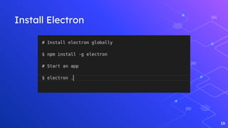 Install Electron
16
 