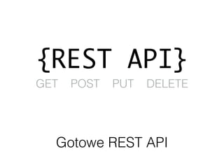 Gotowe REST API
{REST API}
GET POST PUT DELETE
 