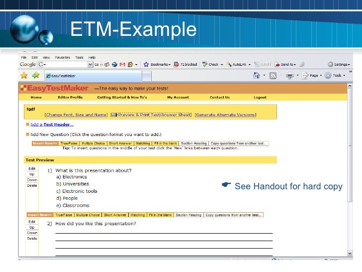 Electronic Assessment Tools