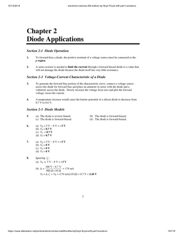 Electronic Devices 9 E Floyd Solutions