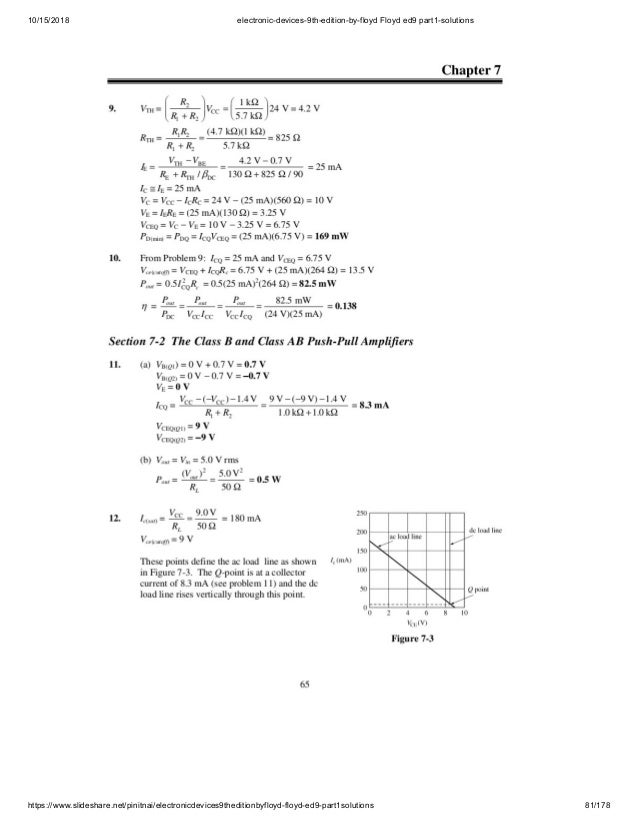Electronic Devices 9 E Floyd Solutions