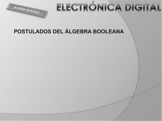 POSTULADOS DEL ÁLGEBRA BOOLEANA
 