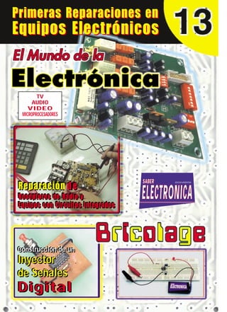 TV
AUDIO
VIDEO
MICROPROCESADORES
SSAABBEERR
EELLEECCTTRROONNIICCAA
EDICION ARGENTINA
Primeras Reparaciones en
Equipos Electrónicos
Primeras Reparaciones en
Equipos Electrónicos
Construcción de un
Inyector
de Señales
Digital
Construcción de un
Inyector
de Señales
Digital
Construcción de un
Inyector
de Señales
Digital
Reparación de
Receptores de Radio y
Equipos con Circuitos Integrados
Reparación de
Receptores de Radio y
Equipos con Circuitos Integrados
Reparación de
Receptores de Radio y
Equipos con Circuitos Integrados
 