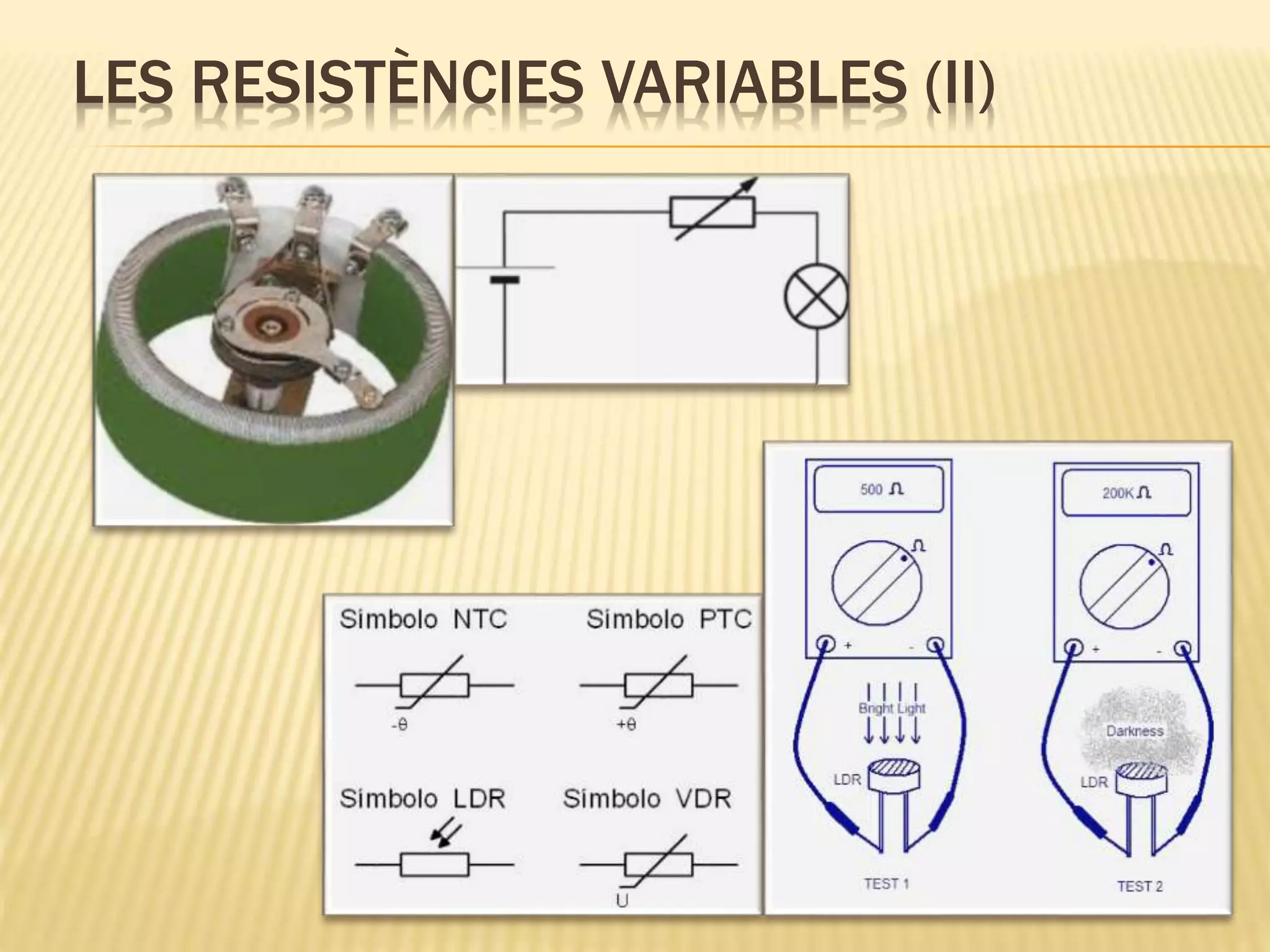 LES RESISTÈNCIES VARIABLES (II)
 