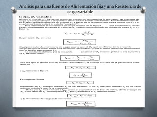 Análisis para una fuente de Alimentación fija y una Resistencia de
carga variable
 