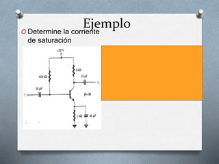 Ejemplo
O Determine la corriente
de saturación
 