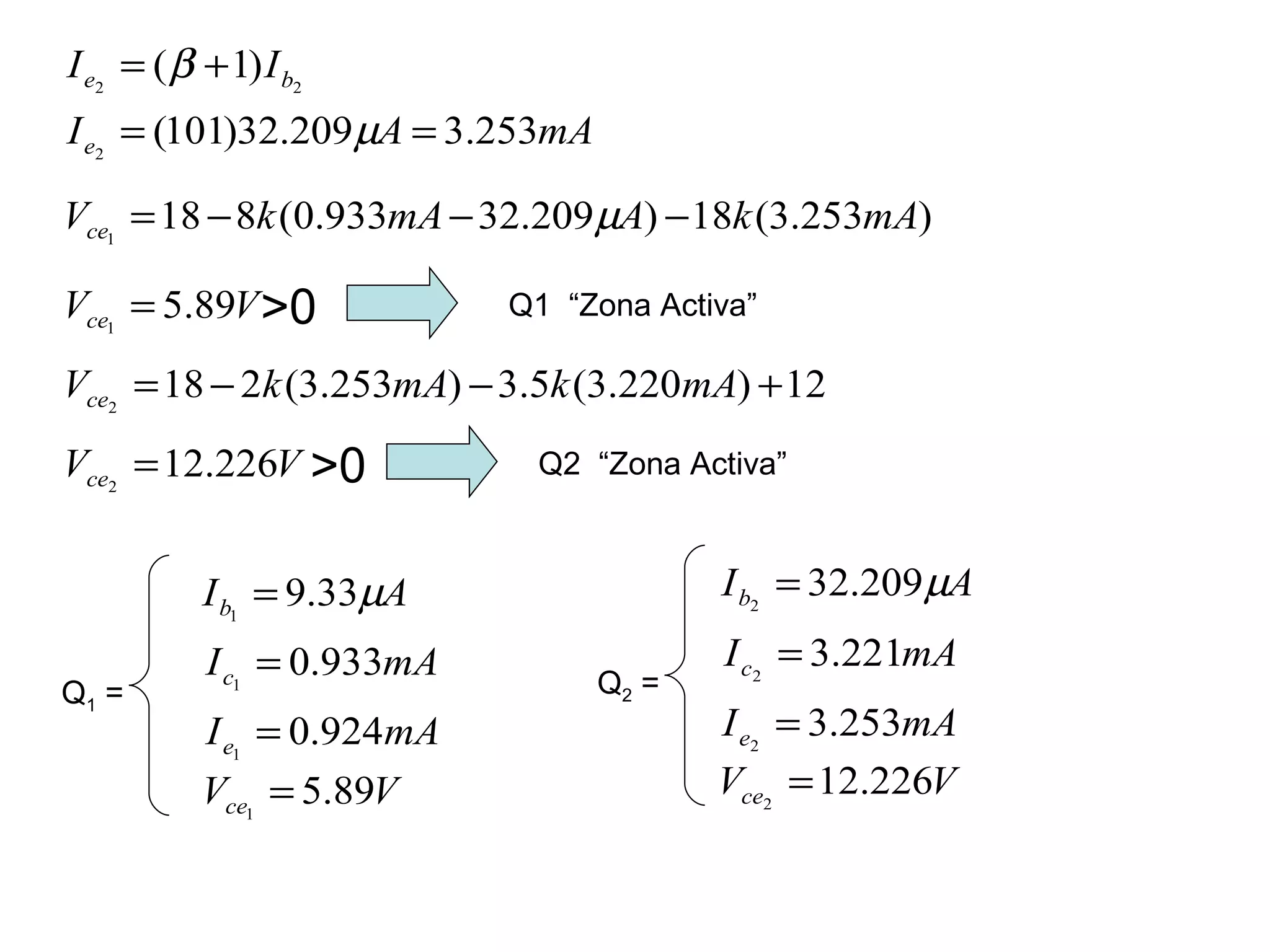 >0 Q1  “Zona Activa” >0 Q2  “Zona Activa” Q 1  = Q 2  = 