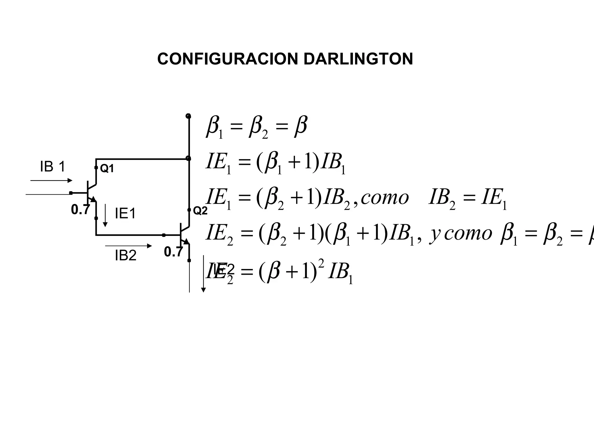 CONFIGURACION DARLINGTON IE2 IB 1 IE1 IB2 