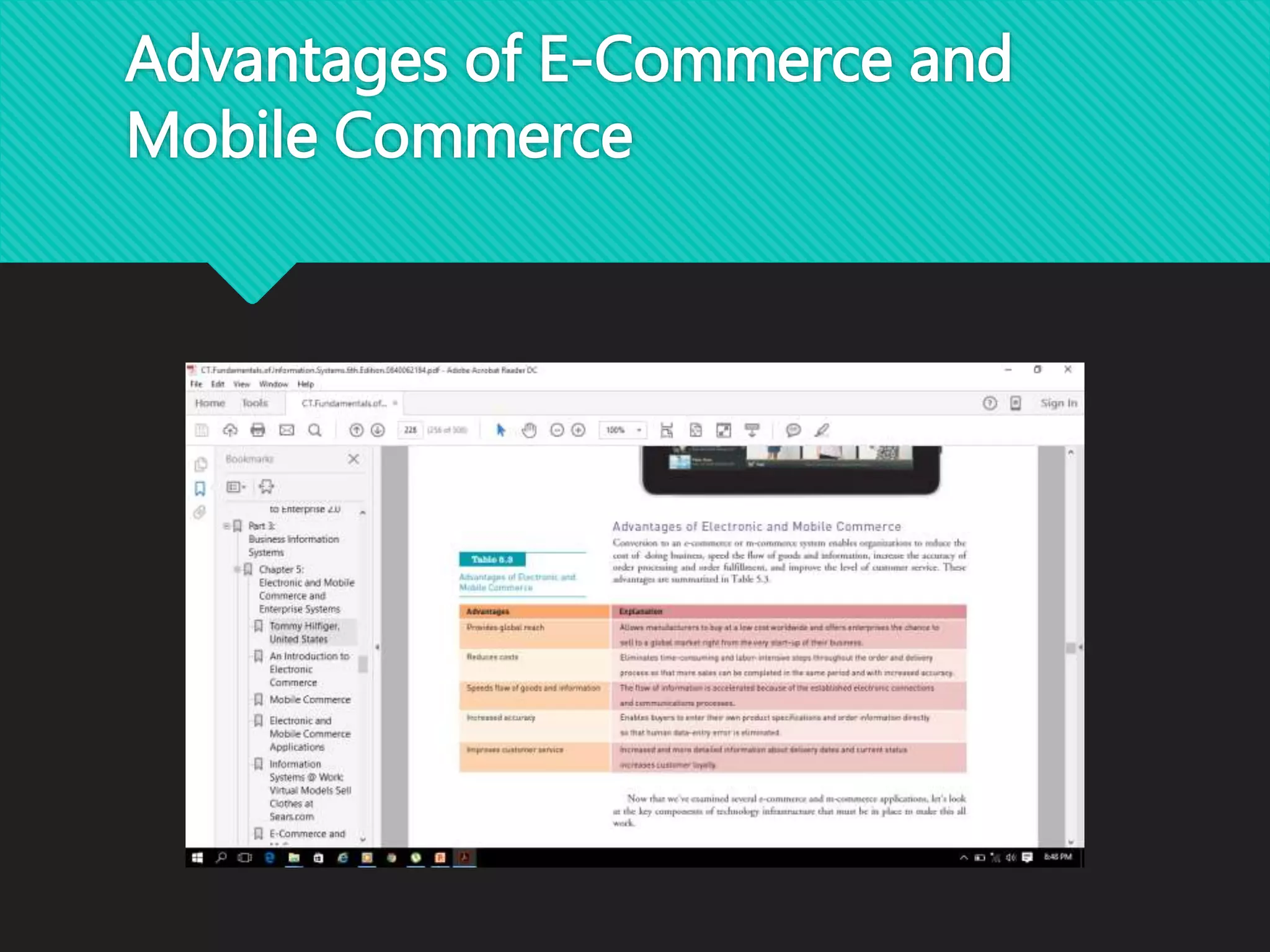 Advantages of E-Commerce and
Mobile Commerce
 