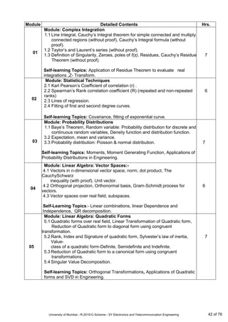 Electronic and Telecommunication Engineering Syllabus - Sem IV Mumbai ...