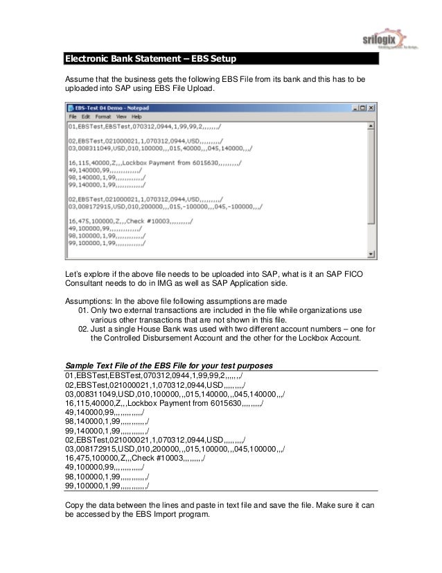 Electronic Bank Statement