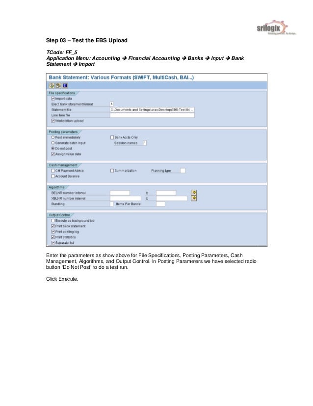 Electronic bank statement