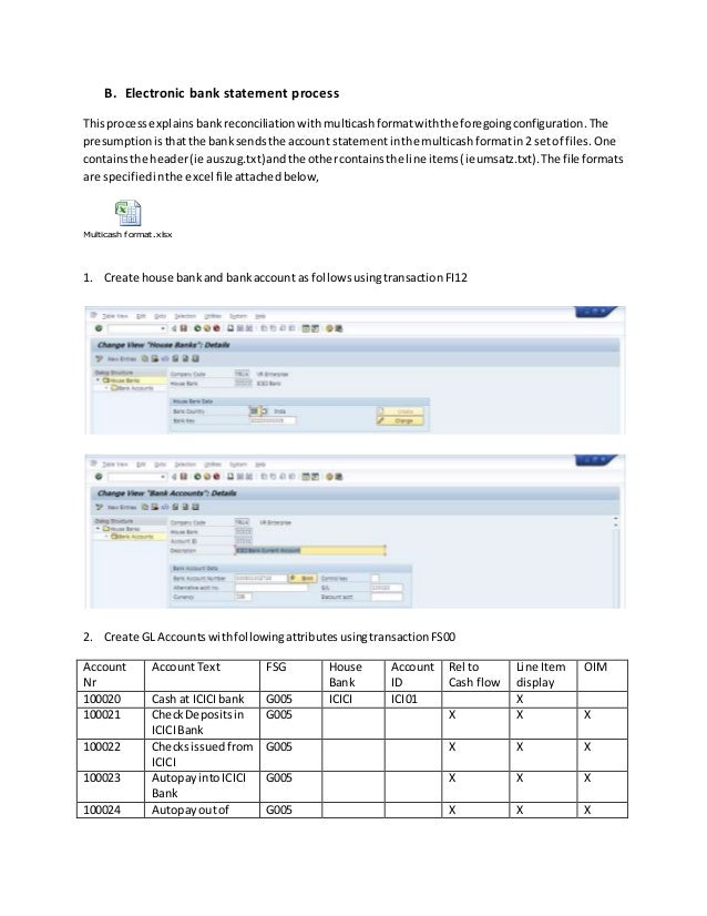 Electronic bank statement in SAP FI
