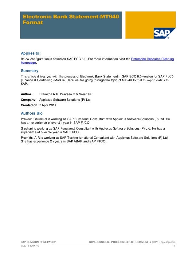 Sap electronic bank statement file format multifilesstellar