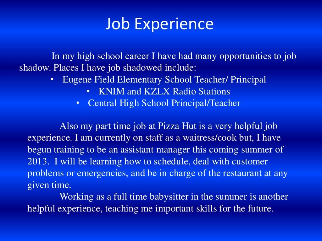 Electronic career portfolio