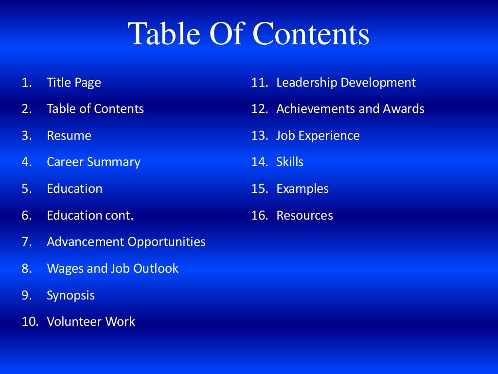 Electronic career portfolio