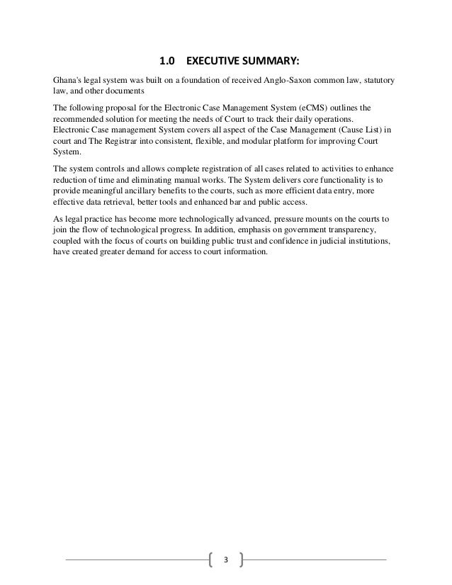 Electronic Case Management System(eCMS) proposal