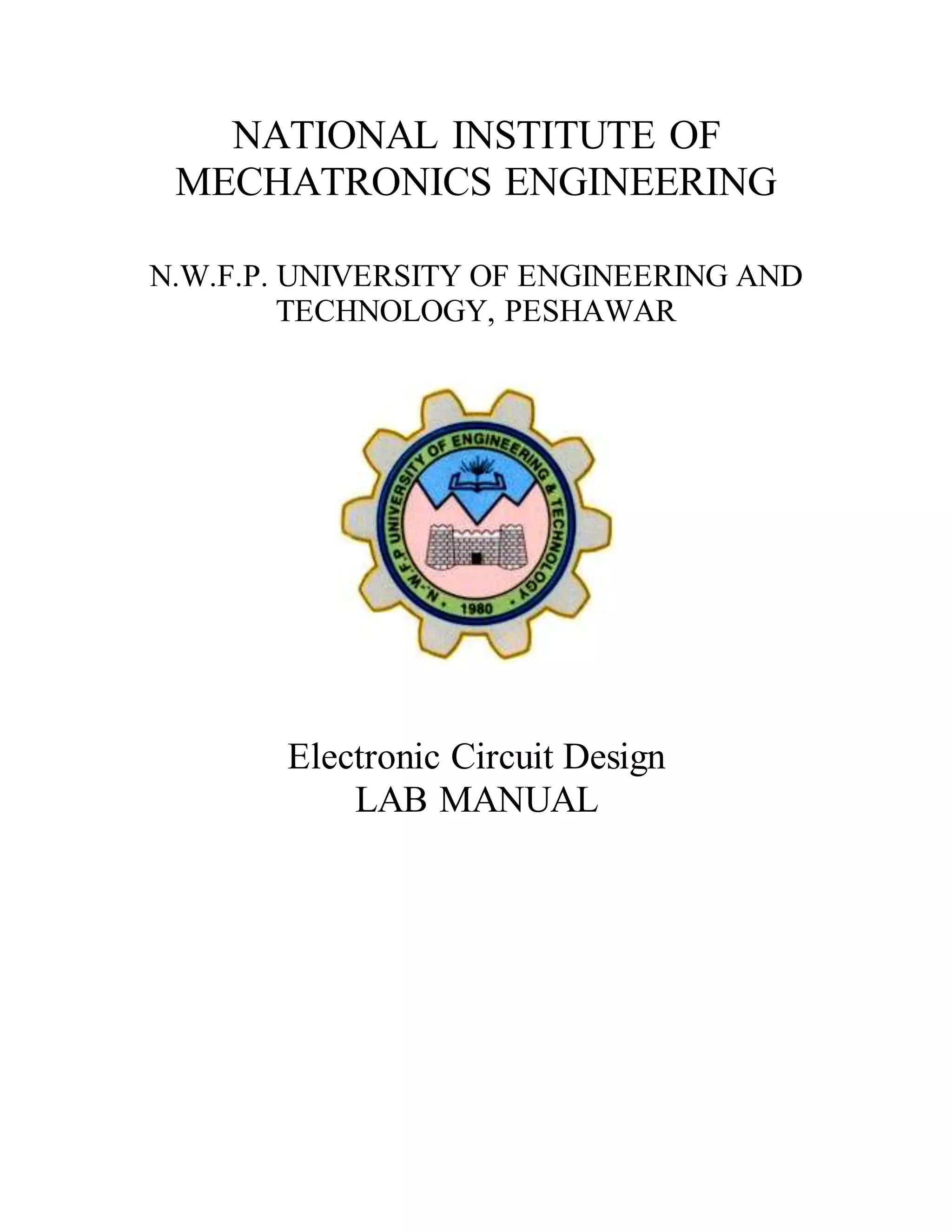 Electronic circuit design lab manual PDF