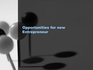 Opportunities for new
Entrepreneur
 