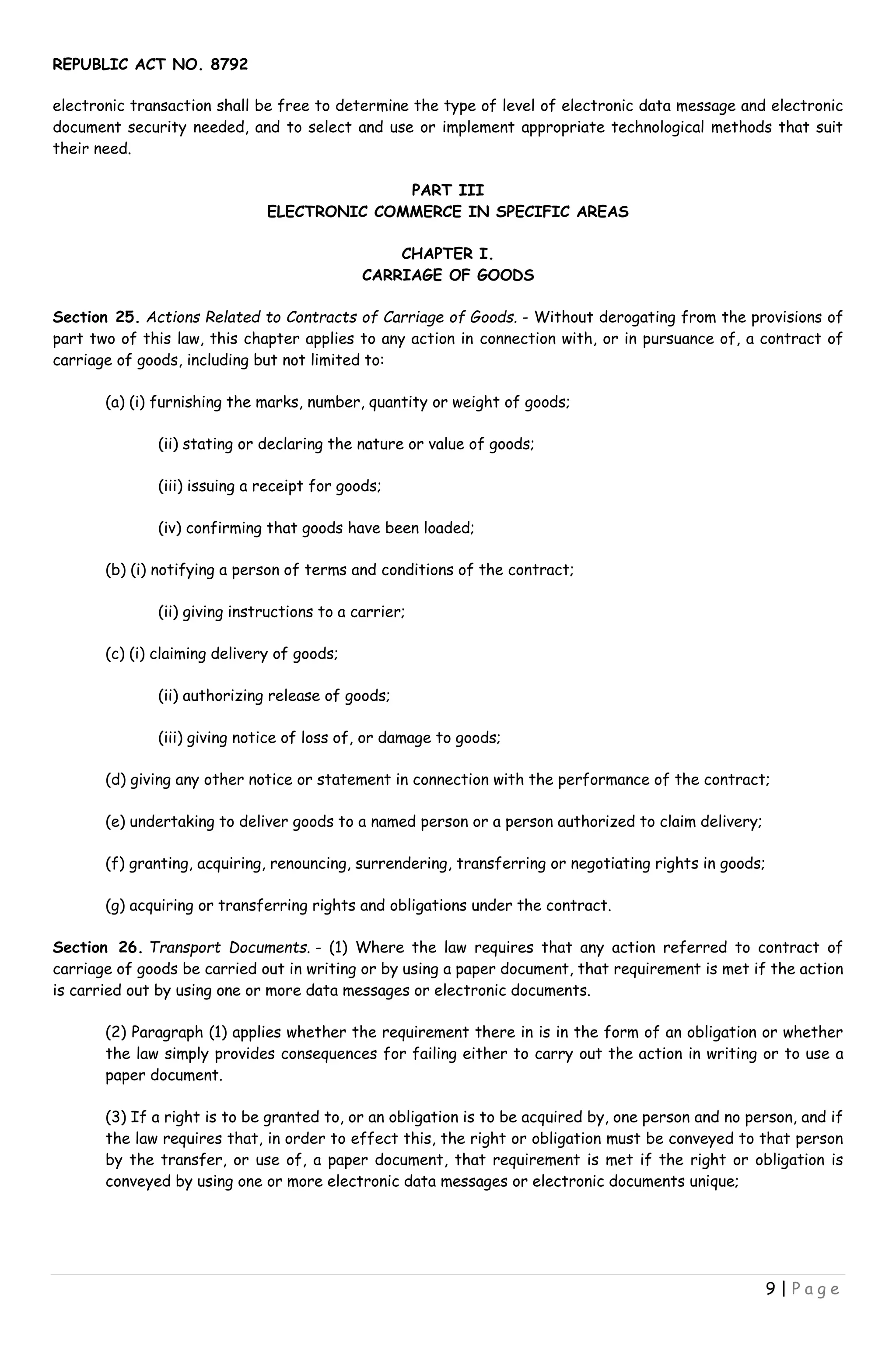 Electronic commerce act of 2000 | PDF