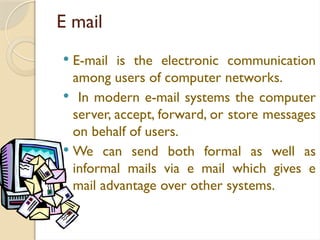 Email Communication Computer ELECTRONIC COMMUNICATION and how to use it via Technology | PPTX