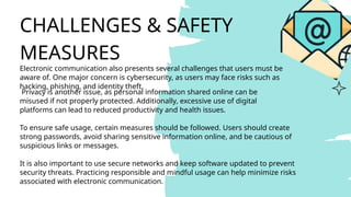 E Safety Risks Comprehensive Overview of Electronic Communication: Emails, Blogs, and ...