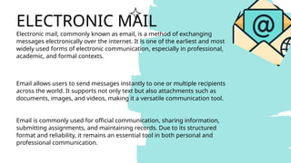 Comprehensive Overview of Electronic Communication: Emails, Blogs, and ...