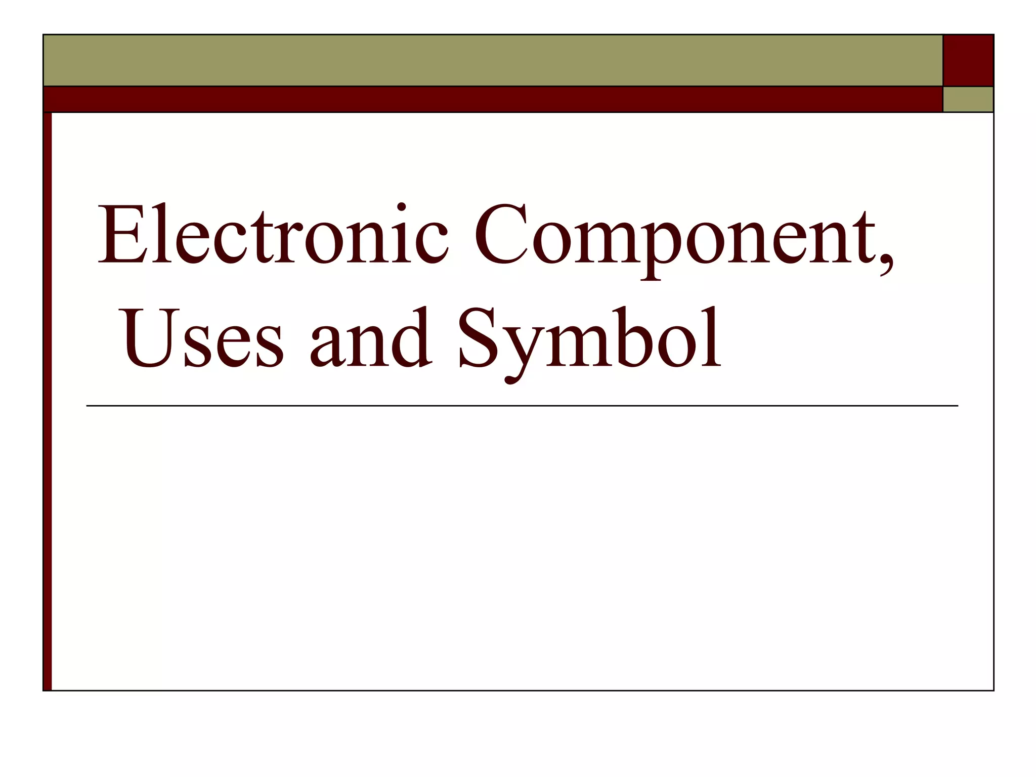 Electronic Components | PPT
