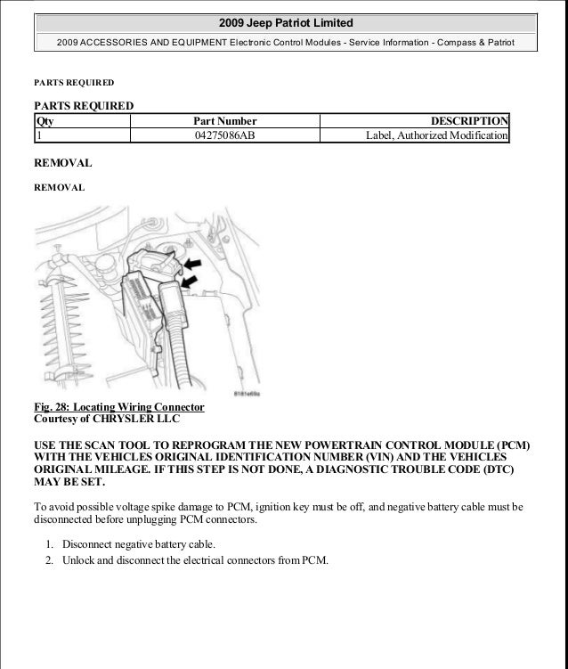 Manual reparacion Jeep Compass - Patriot Limited 2007-2009 ... dcctools wiring 