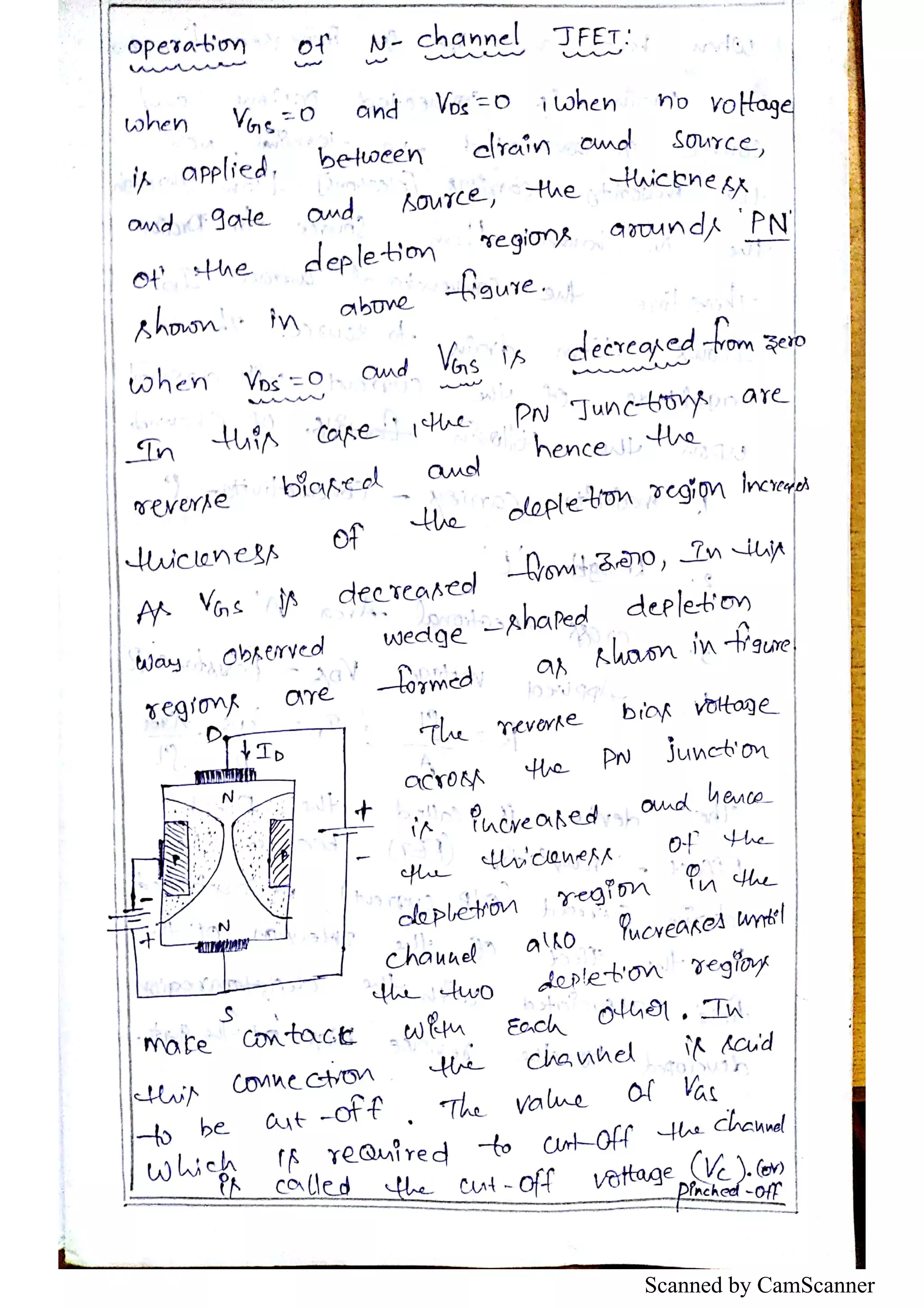 Electronic devices and circuits JFET notes prepared by S S Kiran PDF