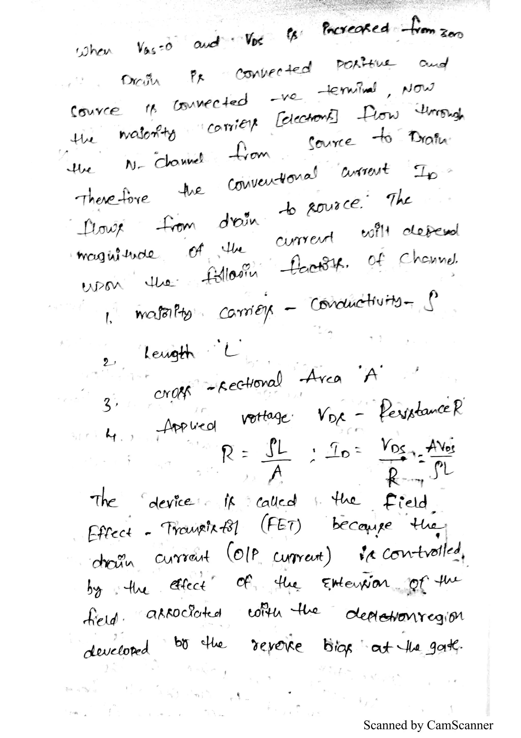 Electronic devices and circuits JFET notes prepared by S S Kiran PDF